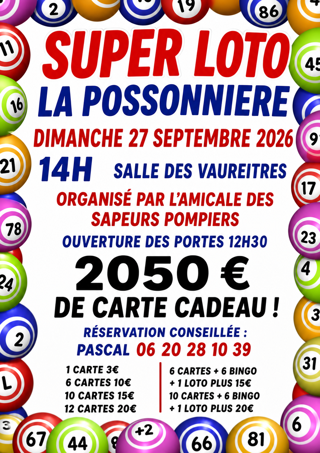 affiche Loto Pompiers