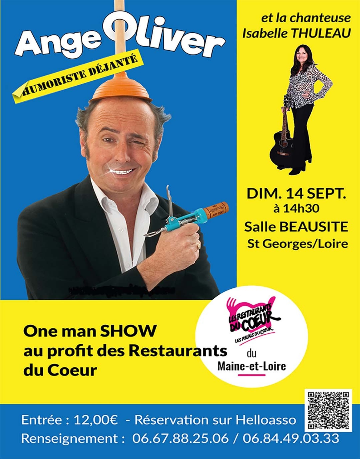 affiche Spectacle Ange Oliver RESTO DU COEUR