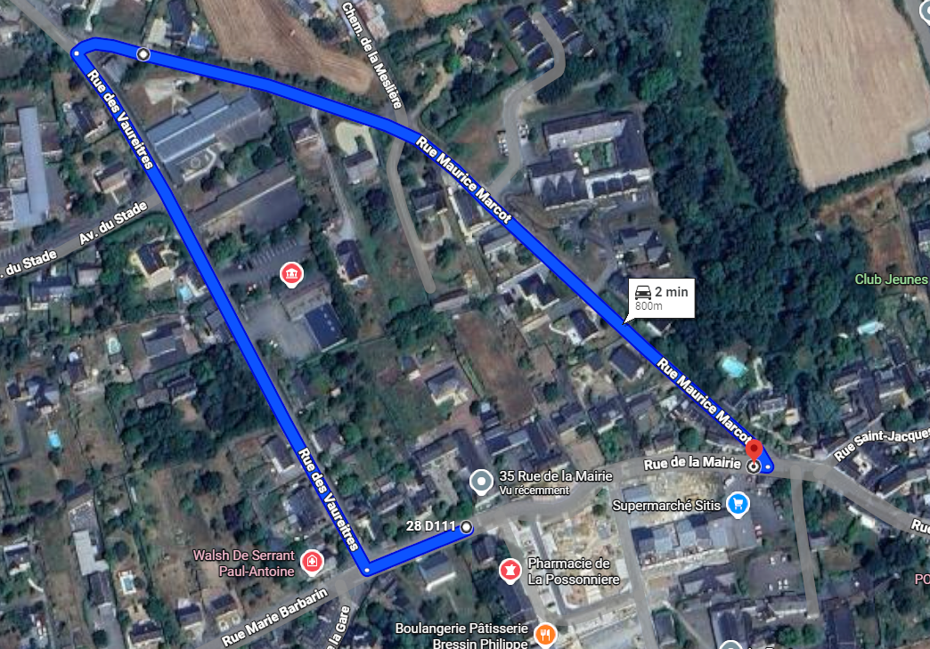 Déviation place mairie